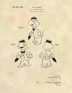 Walt Disney Jose Carioca US Patent Art Print - Vintage Disney Antique - 546 - Picture 1 of 3
