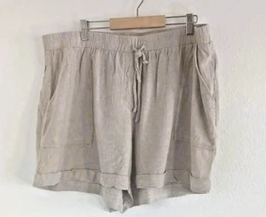 Blue Sol Women's Oatmeal Linen Blend Hem Shorts Size 1X - Picture 1 of 7