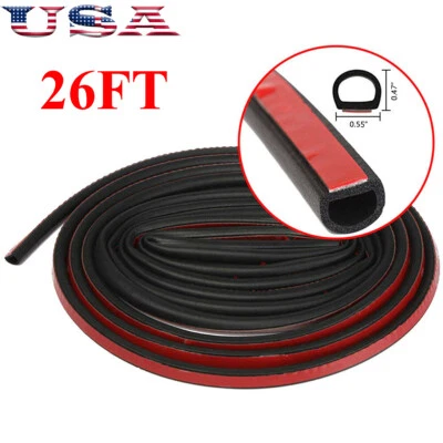 HOT D-Shape Rubber Weather Seal Hollow Car Door Strip Weatherstrip Universal - Image 1 of 4