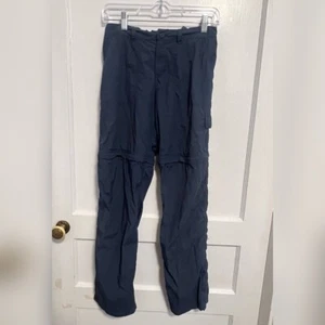 Columbia Pfg Omni Shade Sun Protection Zip Off Leg Navy Blue Pants Size 14/16 - Picture 1 of 3
