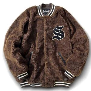 Schott Boa Fleece Stadium Jacket Blouson Men Size 3L Brown Genuine New - Picture 1 of 9