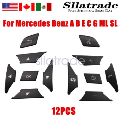 FOR Mercedes Benz E200/250/300/350/400 12PCS of Steering Wheel Button Trim USA - Image 1 of 4