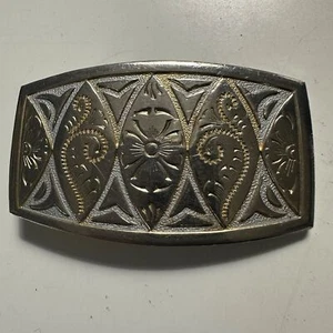 Vintage Unbranded Gold and Silver Tone 2.5 x 1.5” Lightweight Buckle - Picture 1 of 4