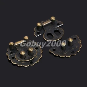 Vintage Style Antique Bronze Cupboard Cabinet Latch Hasp Jewelry Box Lock Clamp - Picture 1 of 10