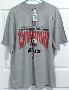 NEW JERSEY DEVILS New XL 2003 Conference Champ Locker Room Shirt with Tag & Holo - Picture 1 of 15
