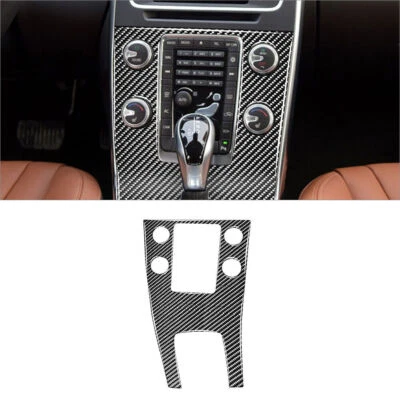 Cubierta de consola central interior de fibra de carbono para Volvo V60 S60 2010-2017 Foto 1 de 4