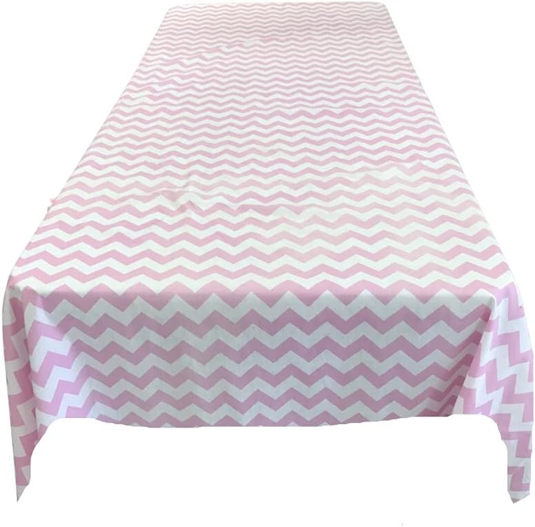 Chevron/Zig Zag Print Poly Cotton Rectangular Tablecloth - Image 1 of 1