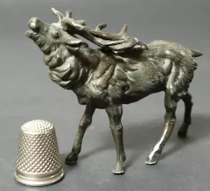 Vecchio Ghisa Figura Wiener Bronzo? Cervo Miniatura Bronce Vienna Statua IN - Foto 1 di 15