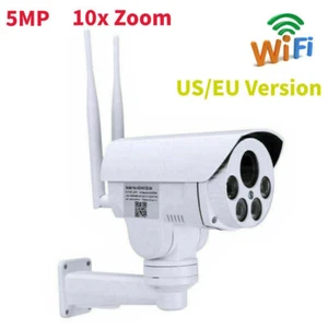 HD 5MP 4G Wireless 10x Zoom IP Bullet Camera PTZ P2P Outdoor In Mic w/Card Slot - Picture 1 of 6