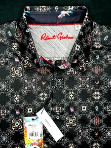 Robert Graham BUENA VISTA Black Kaleidoscope $198 2XL NWT Classic Fit FREESHIP - Picture 1 of 11