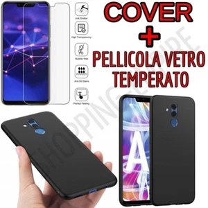 CUSTODIA COVER NERA TPU NERO per HUAWEI MATE 20 LITE + PELLICOLA VETRO TEMPERATO - Foto 1 di 7