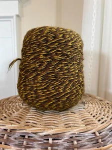 Beautiful Brown/Yellow/Black Peruvian Huarizo/Alpaca Mix Yarn #4weight 2lbs - Picture 1 of 4