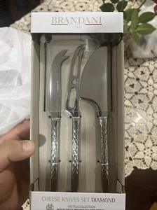 3 Pcs Brandani  Cheese Knife Set  Diamond Rare - Picture 1 of 10