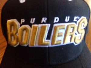 PURDUE UNIVERSITY "Boilermakers" Black Hard Top & Cloth Back OSFM Hat NWT $21.99 - Picture 1 of 16