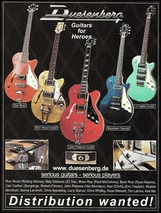 Duesenberg Star-Bass Ron Wood Starplayer John Platania V-Caster guitarra impresión de anuncio - Imagen 1 de 3