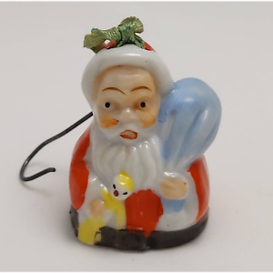 Timbre porcelaine peint vintage cloche du Père Noël arbre de Noël Japon 
