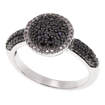 Colleen Lopez Sterling Silver 0.33ctw Black Pave Diamond Ring. Size 10 - Image 1 of 4