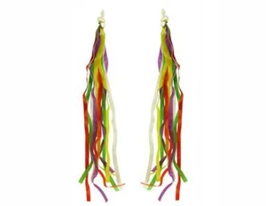 Cute! Bicycle Bike Ribbon Tassel Streamers Pom Pom Cruisers Grips Multi Color - Picture 1 of 1
