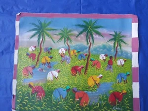 painting on canvas Haiti collection of 5 paintings original unique art work 2008 - Picture 1 of 12
