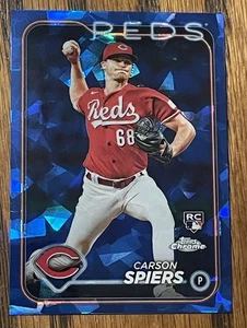 Carson Spiers 2024 Topps Chrome Rookie Blue Sapphire RC Kostenloser Versand - Bild 1 von 3