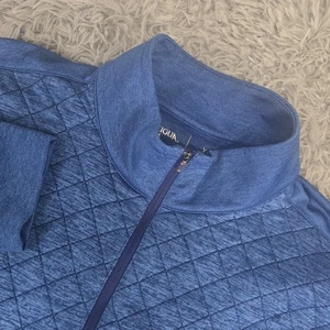 Antigua 101272 Mens 2XL XXL Blue Diamond Long Sleeve 1/4 Zip Pullover Sweater - Picture 1 of 9