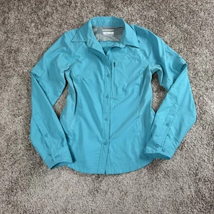 Columbia Omni Shade Shirt Womens XS Blue Sun Protection Hiking Fishing Outdoor - Picture 1 of 10