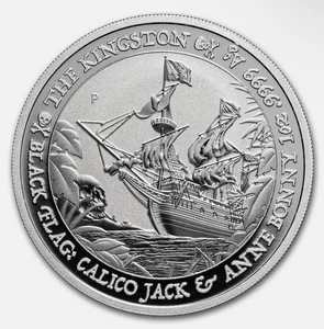 2024 Tuvalu “The Kingston” Black Flag Series 1 Dollar 1oz Silver .999 Coin - Picture 1 of 4