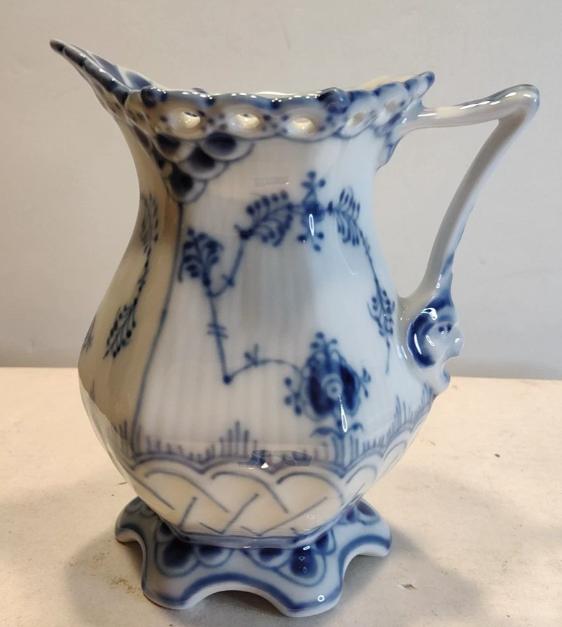 Royal Copenhagen Blue Fluted Full Lace Creamer 1032 - Image 1 of 4