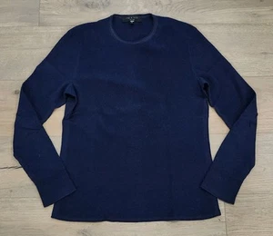 Rag & Bone Sweater Men's Medium Martin Extra Fine Merino Wool Crewneck Blue Soft - Picture 1 of 8