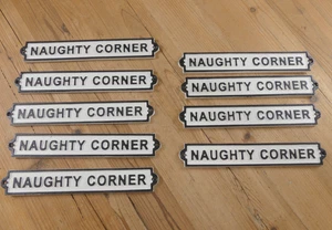9 Naughty Corner Signs  Cast Iron Bar Plaque Resell Lot Flea Market **READ** - Picture 1 of 8