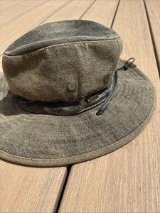Stetson Bend Weathered Brim Chin Strap Canvas Safari Boonie Outback Hat MEDIUM - Picture 1 of 7