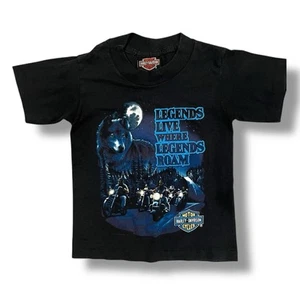 VTG Harley Davidson Legends Live Where Legends Roam Single Stitch 6/8 Kids 1991 - Picture 1 of 5