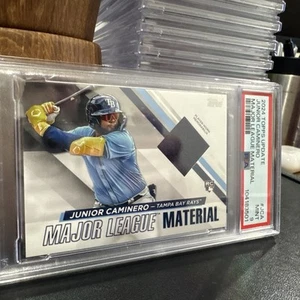 2024 Topps Update Junior Caminero PSA 9 Major League Materials Game Worn RC - Picture 1 of 6