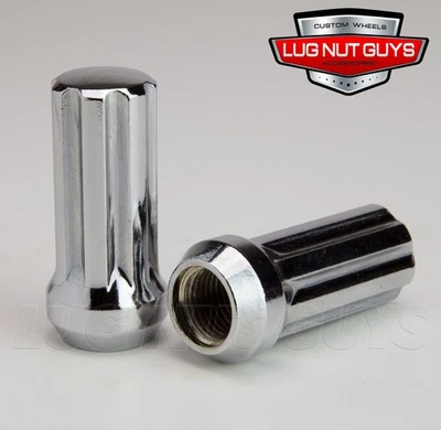 16 Lug Nuts Spline Drive Bulge Acorn 9/16 Long Chrome 9/16-18 - Image 1 of 4