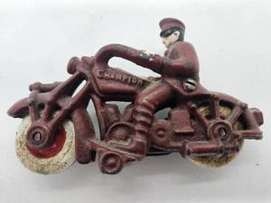 Vintage Champion Motorrad Cop 5 Zoll rot Gusseisen Motorrad Spielzeug - Bild 1 von 11