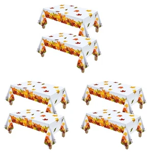 3X Thanksgiving Autumn Leaf Tablecloth Autumn  Leaf Tablecloth  Rectangular5016 - Picture 1 of 6