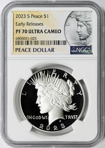 2023-S Peace Silver Dollar $1 NGC PF70 Ultra Cameo Early Releases - Picture 1 of 4