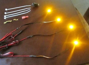 AMARILLO 5050 SMD PRE-CABLEADO IMPERMEABLE LED 4 LEDS PARA MOTOCICLETAS HARLEY - Imagen 1 de 3