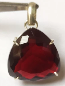 AAA+ 70.85 Ct. Large Red Topaz Trillion Cut 925 Sterling Silver Pendant for Gift - Picture 1 of 6