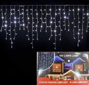 Tenda Luminosa Natalizia 3mtx70x30cm flash bianco/freddo/ prolungabile 100led - Foto 1 di 5