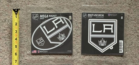 Los Angeles Kings NHL Hockey Vinyl Mega Magnet & Vinyl Decal Lot Cover