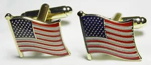 USA America Flag Cuff Links American Stars and Stripes  Country Cufflinks - Picture 1 of 10