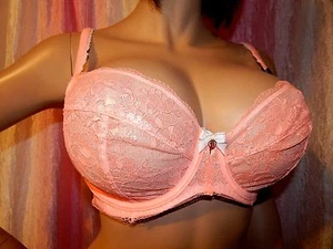 Neu mit Etikett Victoria's Secret Body von Victoria ungefütterter Halb-BH Gr. 36D rosa lachs - Bild 1 von 9