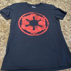 Star Wars Empire Logo Erwachsene T-Shirt Small Imperial Distress Mineral Wash schwarz - Bild 1 von 3