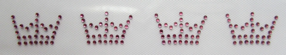 THE SPARKLE FAIRY ROSA KLEINE KRONEN X 4 Bügelbild Hotfix Strass Diamant Transfer Motiv