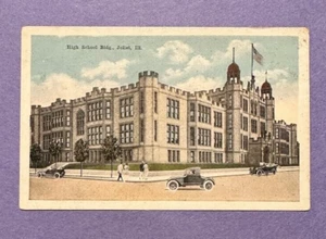 AK, Gymnasiumgebäude, Joliet, Ill., 20er Jahre, Oldtimer, Architektur Autos - Bild 1 von 2