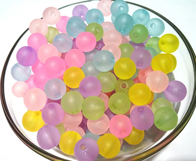 25pz perline 10mm tondo in acrilico trasparente satinato opaco bijoux - Immagine 1 di 1