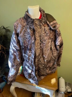 Cabelas Mossy Oak Duck Blind Camo Hunting Jacket Mens Sz XL w/hood - Image 1 of 3