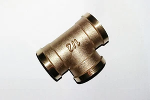 1/2" BSP Brass Equal TEE Female to Female to Female Connector Water Air Fuel Gas - Picture 1 of 2