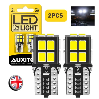 AUXITO 501 W5W LED Wedge SideLight Bulb Canbus Error Free 6500K Xenon White T10 - Image 1 of 4